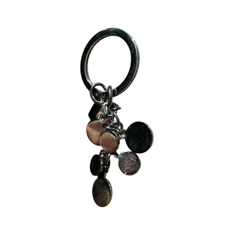Y2k COACH Signature Baby Pink‎ Diamond CZ Gemstone Charm Fob Keychain Vintage
